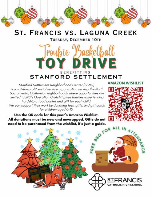 Basketball Toy Drive. St. Francis Catholic High School Sacramento, CA